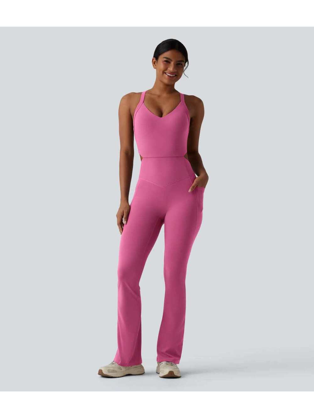 HALARA Tummy Control Bootcut Jumpsuit with Pockets-Easy Peezy Edition Size S